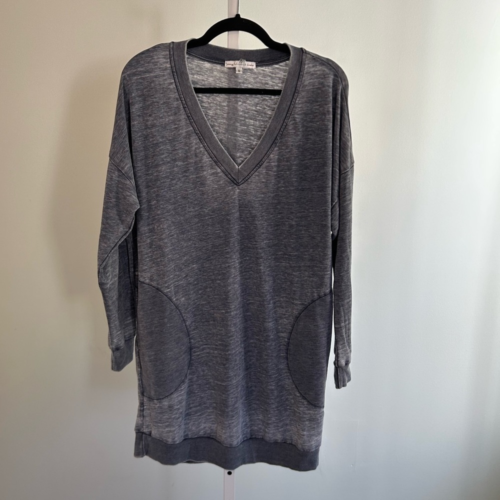 Young Fabulous & Broke Heather Gray V-Neck Tunic